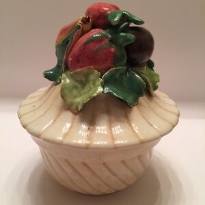 Vintage Handpainted Fruit Basket Small Made In Italy